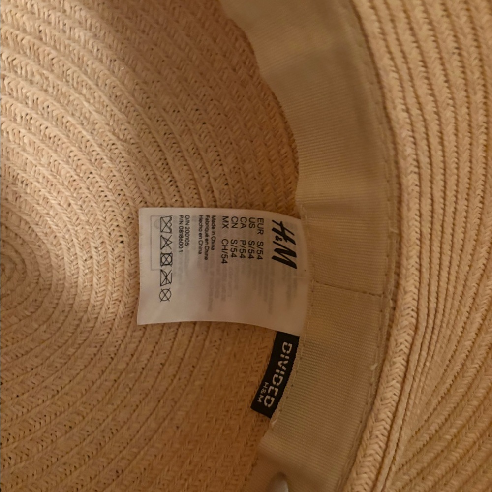 H&M Natural Straw Sun Hat with Black Inner Tag - Picture 3 of 3